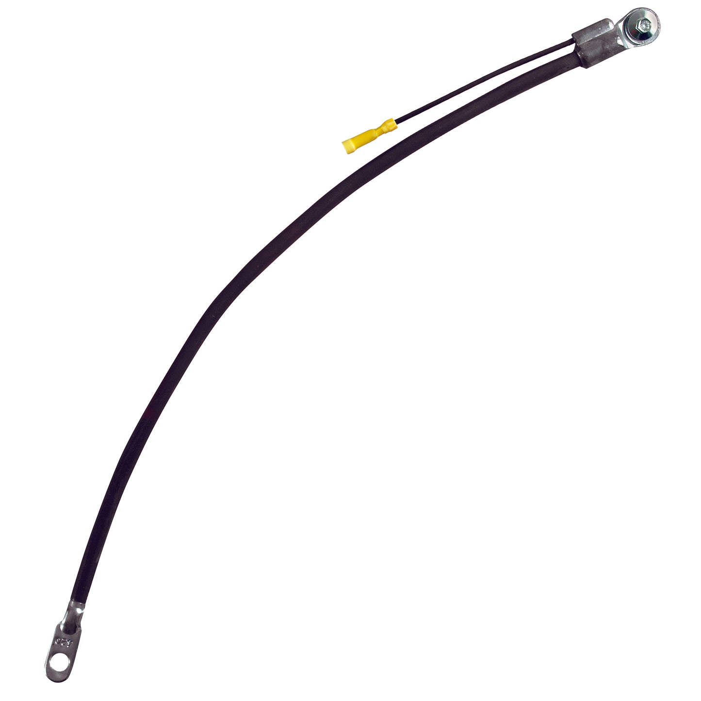 Black 25" 4 Gauge Side Terminal Battery Cable With Auxiliary Lead