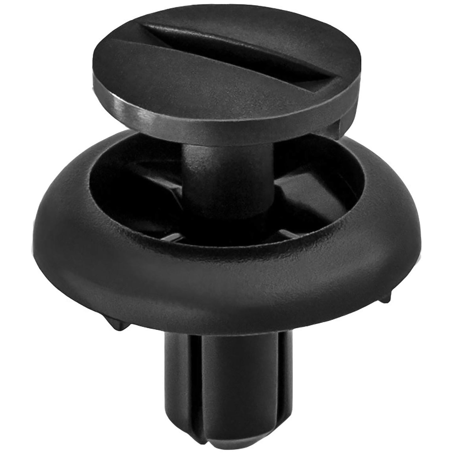 Black Nylon Fender Liner Slotted Screw Retainers - 7MM Hole 11MM Stem 20MM Flange - 10 Pack