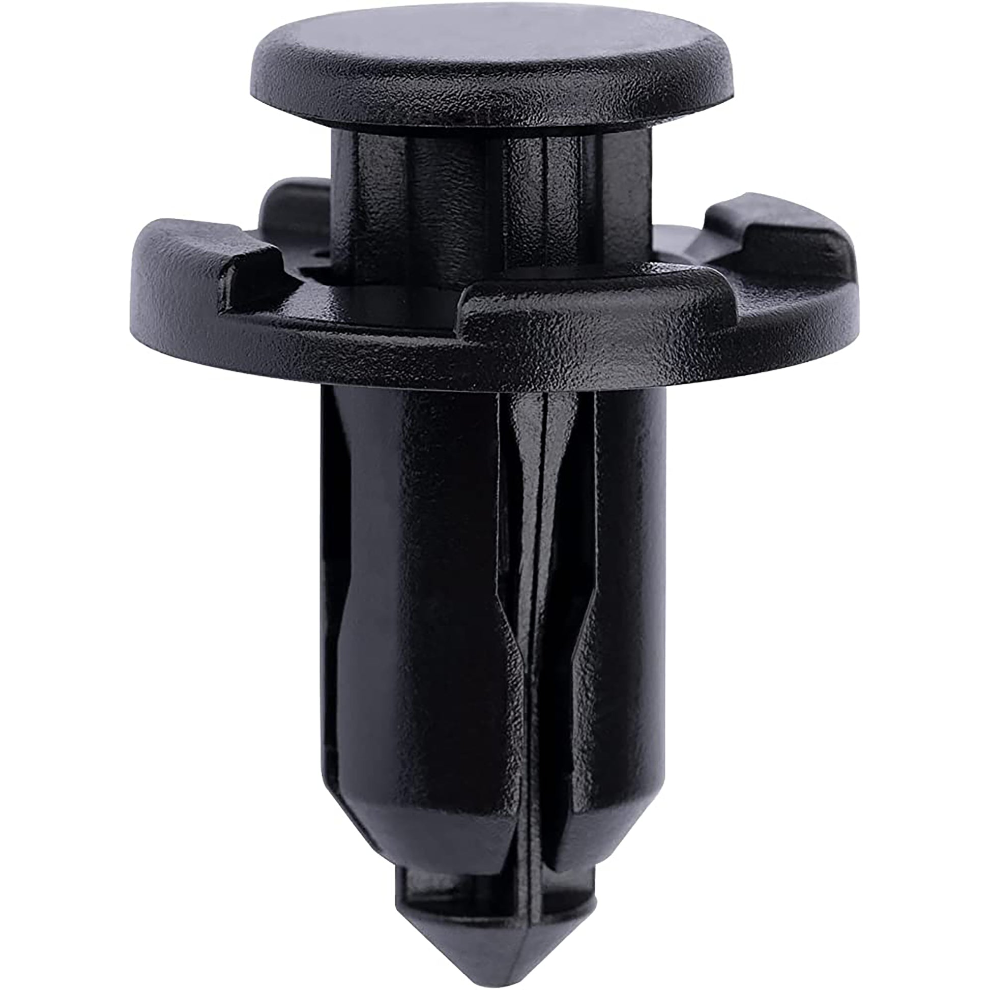 Black Nylon Fender & Grille Push Type Retainers - 10MM Hole 15MM Stem 21MM Flange - 15 Pack