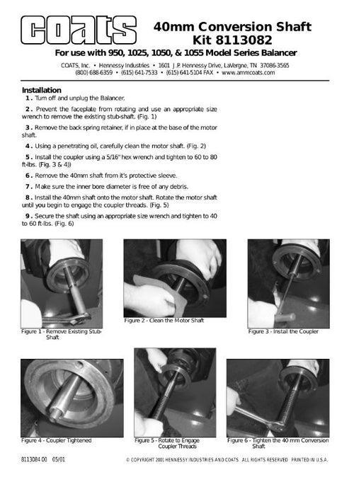 Conversion Wheel Balancer Shaft Converts 28 mm to 40 mm (Only Shaft, Coupler)