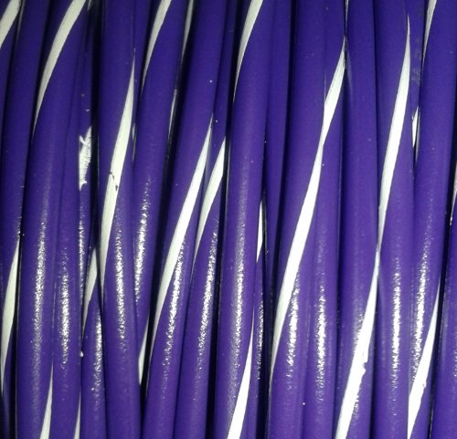 Primary Tracer Marine Tinned Copper 22 Gauge x 100 FT Spool - Purple Wire & White Stripe - USA