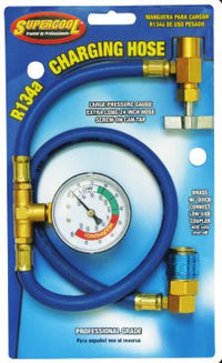 R-134a Can Tap Hose with Gauge & Brass Coupler ( 24 Inch Hose)