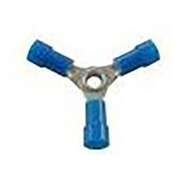 Vinyl Insulated Blue 3-Way Wire Terminal Connector 16-14 Gauge - 10 Pack