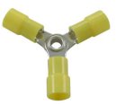 Vinyl Insulated Yellow 3-Way Wire Terminal Connector 12-10 Gauge - 10 Pack