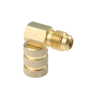 R12 Adapter with Valve Core - 1/4 x 1/4, 90 Degree