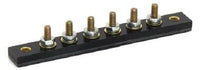 6-Stud Terminal Strips - Stud Type 30 AMP 12V DC #10-32 brass mounted on 5/8" centers