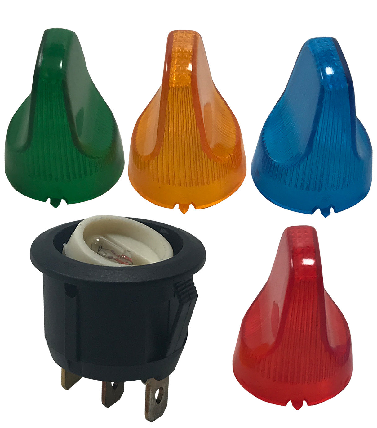 Illuminating Toggle Switch 12 Volt @ 20 Amp W/ Replaceable Lens - Green Amber Blue Red