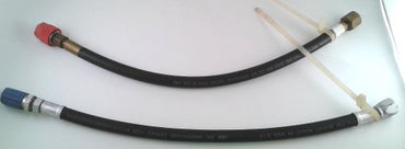 2 Straight Retrofit Flexible Extension Hoses 1/4 Inch High Side & 1/4 Inch Low Side USA