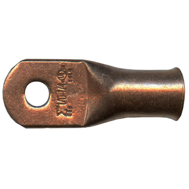 Standard Copper Lug 1/0 AWG 1/4" Ring Size - 100 Pack