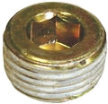 18mm -1.50 Pipe Plug With Sealant, Yellow Zinc. Metric Thread Hex Counter Sunk Drain Plug