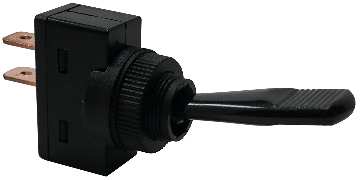 Universal Black Plastic MOMENTARY ON / Normal OFF Toggle Switch - 12 Volt @ 10 Amps