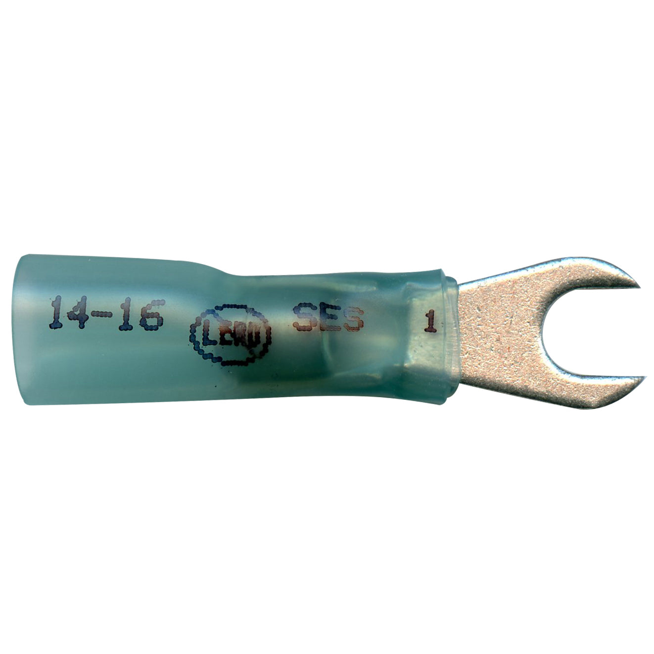 Elektralink Heat Shrink & Solder Blue Spade Terminal 16-14 Gauge #10 Stud - 10 Pack