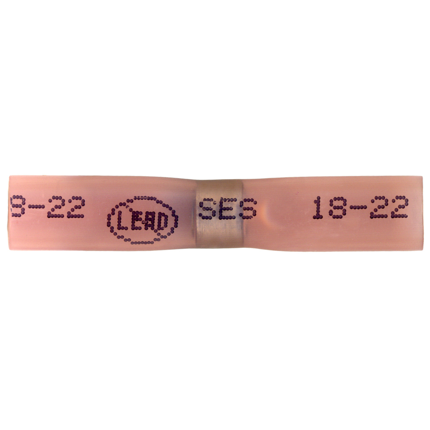 Elektralink Heat Shrink & Solder Red Butt Connector Terminal 22-18 Gauge - 50 Pack