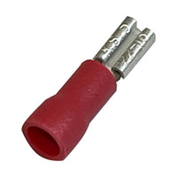 Vinyl Insulated Red Female Quick Disconnect Connector 22-18 Gauge .110 Tab - 100 Pack