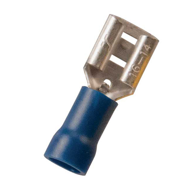 Vinyl Insulated Blue Female Quick Disconnect Connector 16-14 Gauge .205 Tab - 100 Pack