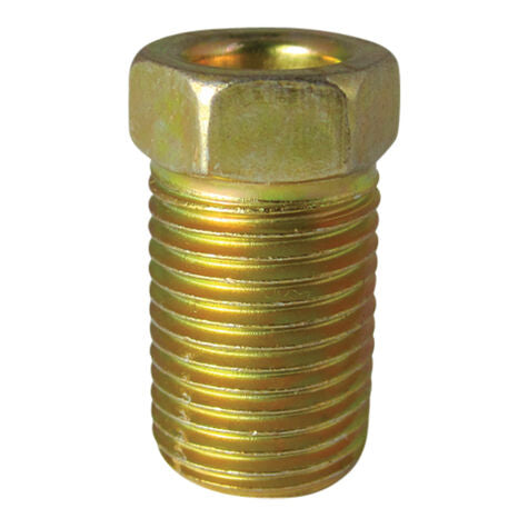 Long Standard Steel Invert Flare Tube Nut - 1/4" x 7/16" - 24 TPI - 10 Pack