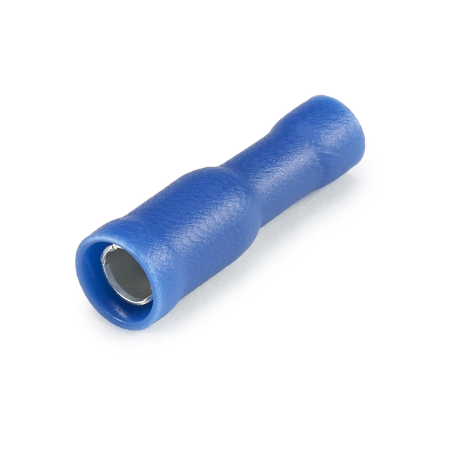 Vinyl Insulated Blue Female Bullet Connector 16-14 Gauge .156 Tab - 100 Pack