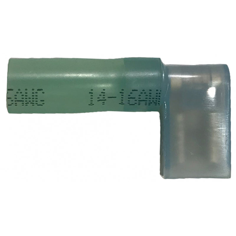 Heat Shrink & Crimp Blue Female Flag Terminal Quick Disconnect 16-14 Gauge .250 Tab - 10 Pack