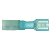 Heat Shrink & Crimp Blue Fully Insulated Female Quick Disconnect 16-14 Gauge .250 Tab - 10 Pack