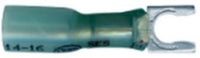 Heat Shrink & Crimp Blue Spring Spade Terminal 16-14 Gauge #6 Stud - 10 Pack