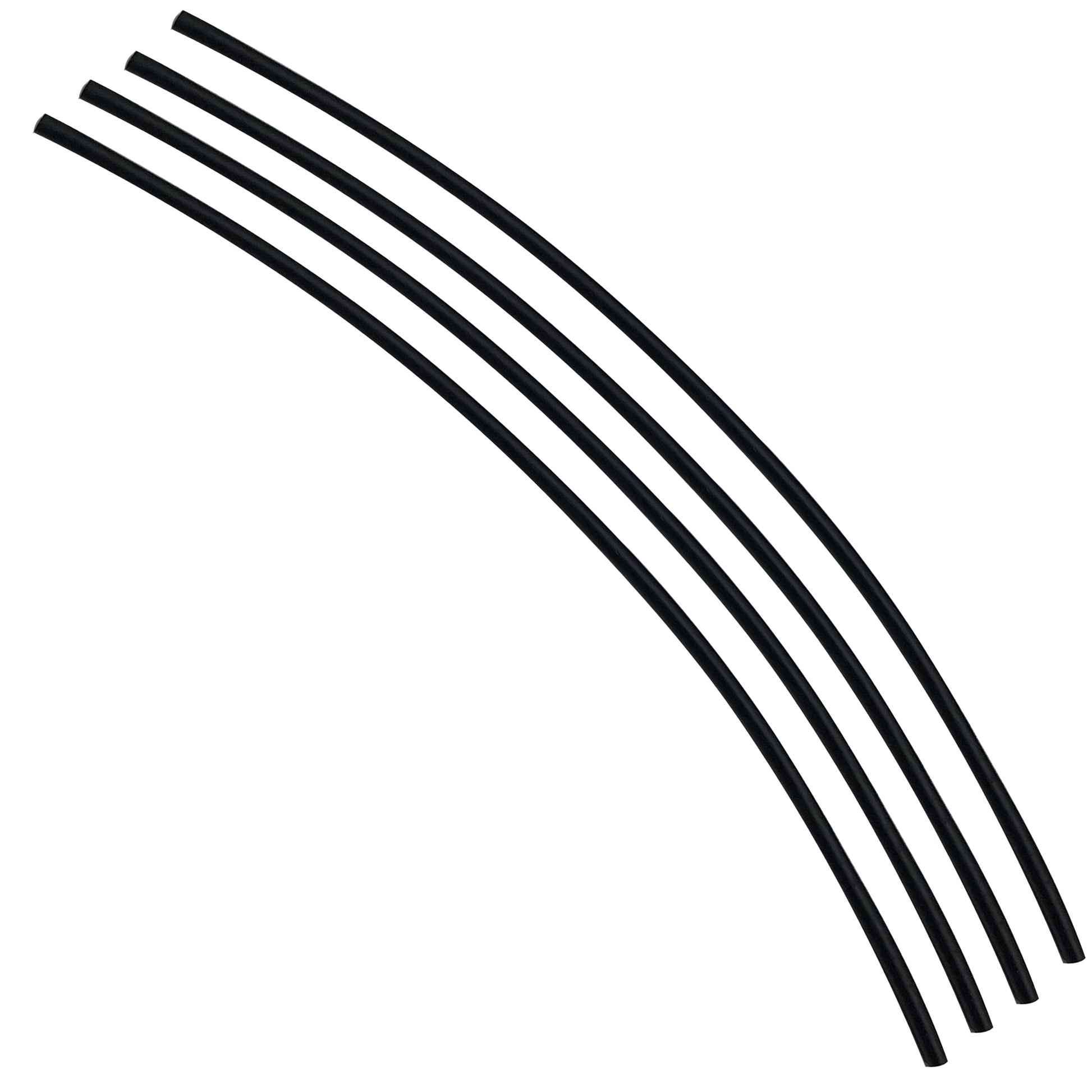 Flexible Thin Single Wall Non-Adhesive Heat Shrink Tubing 2:1 Black 3/32" ID - 100' Ft Spool