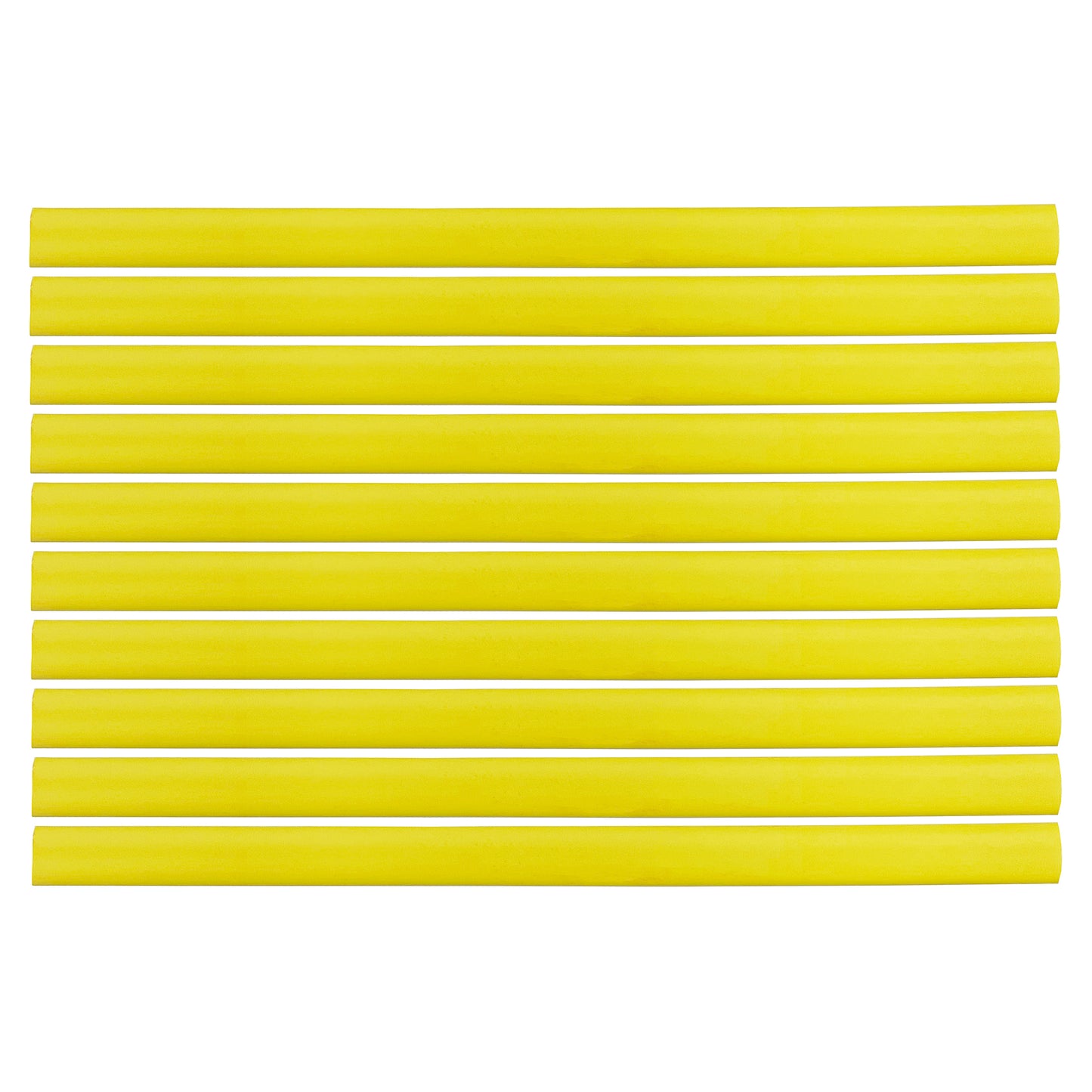 Flexible Thin Single Wall Non-Adhesive Heat Shrink Tubing 2:1 Yellow 1/2" ID - 12" Inch 10 Pack