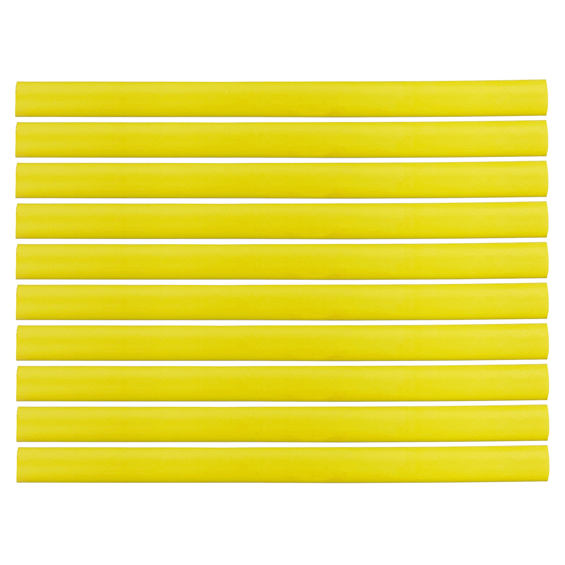 Flexible Thin Single Wall Non-Adhesive Heat Shrink Tubing 2:1 Yellow 3/4" ID - 12" Inch 10 Pack