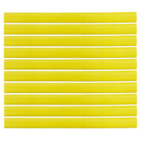 Flexible Thin Single Wall Non-Adhesive Heat Shrink Tubing 2:1 Yellow 1" ID - 12" Inch 10 Pack