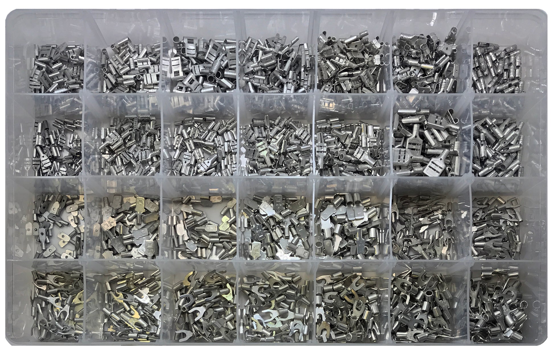 Master Non-Insulated Wire Terminal Connector Assortment Kit - 2600 Pieces