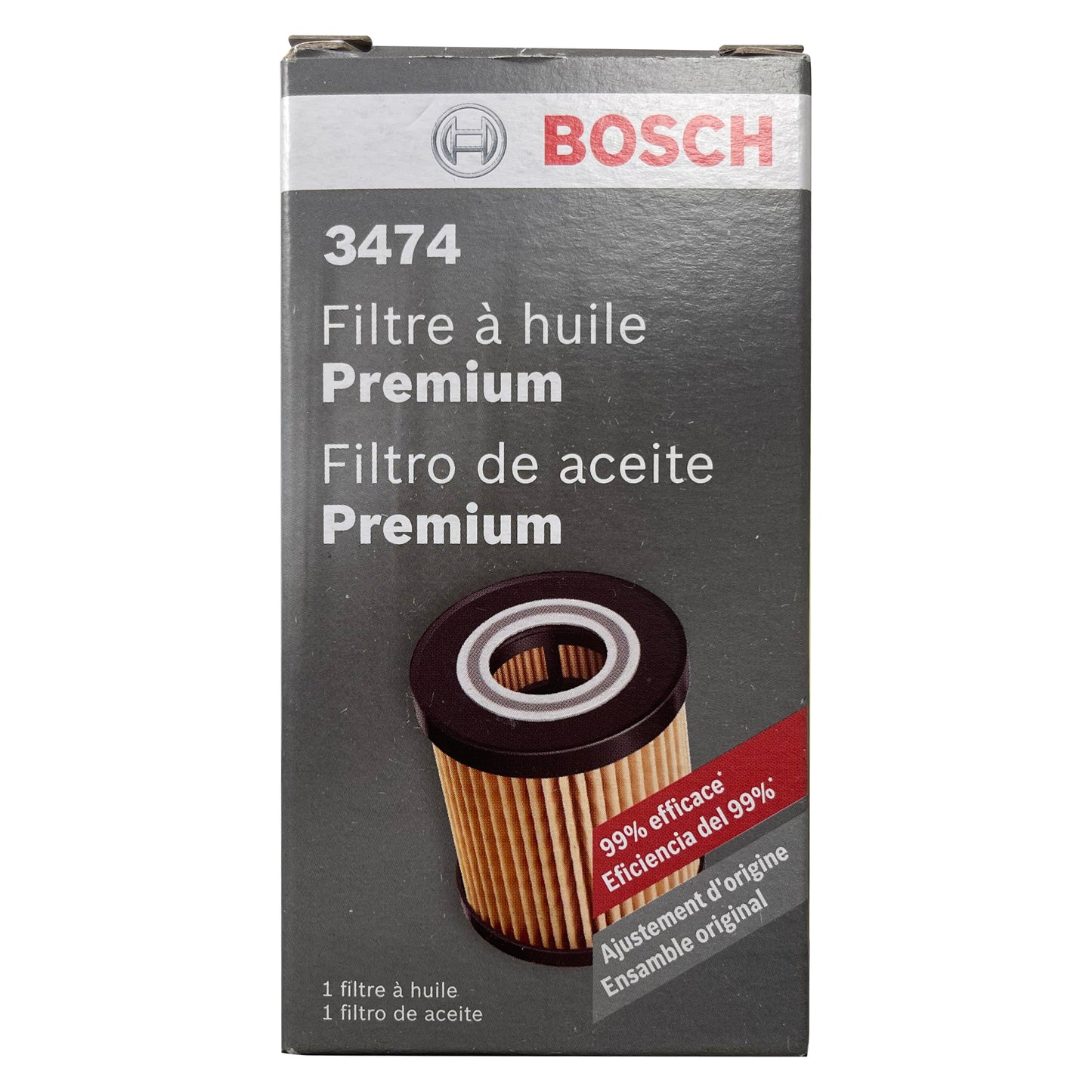 Bosch 3474 Premium Engine Oil Filter Cartridge fits 04-15 Cadillac Chevrolet Saab