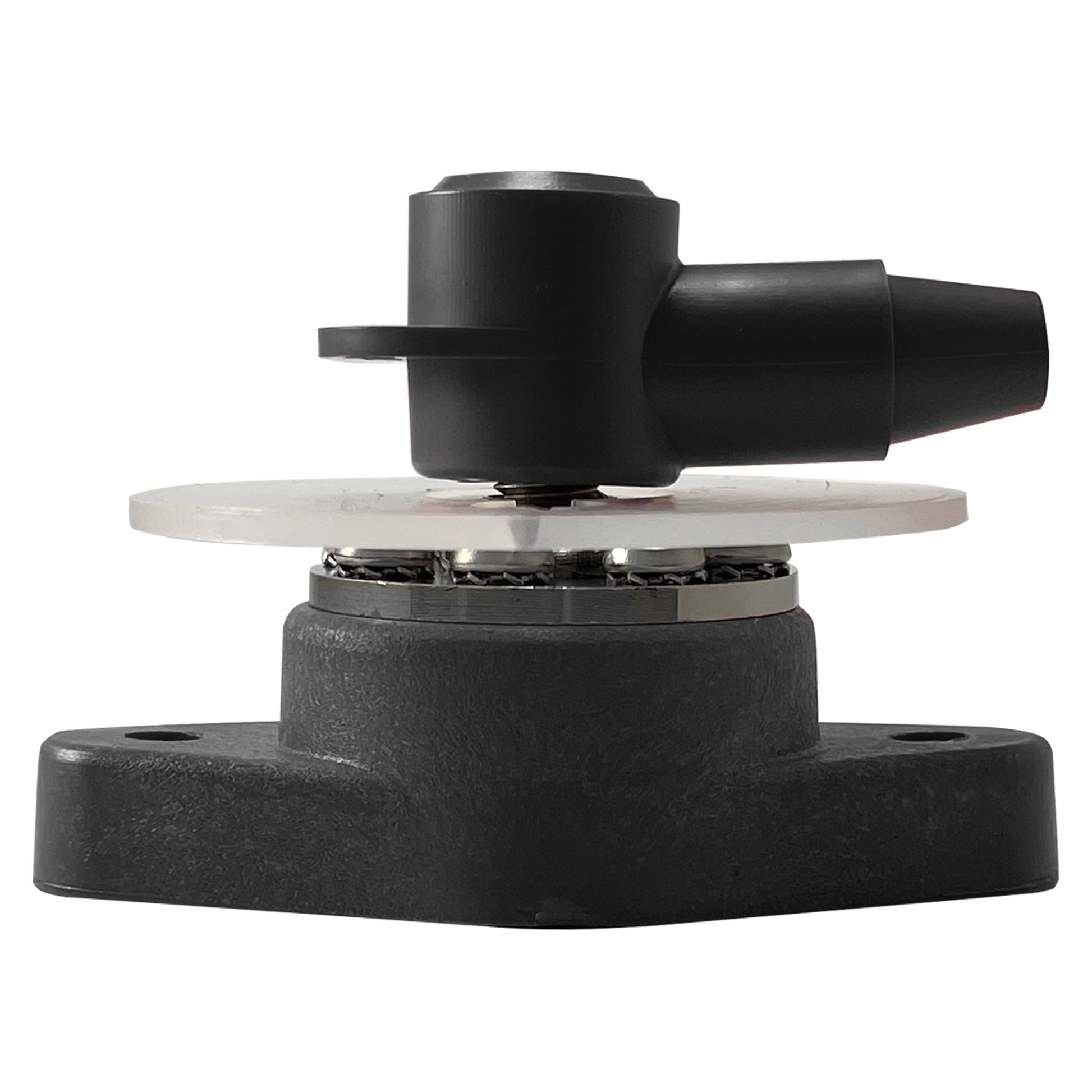 8 Point Power Distribution Post 3/8" Black With Black Insulating Boot & Clear Disc