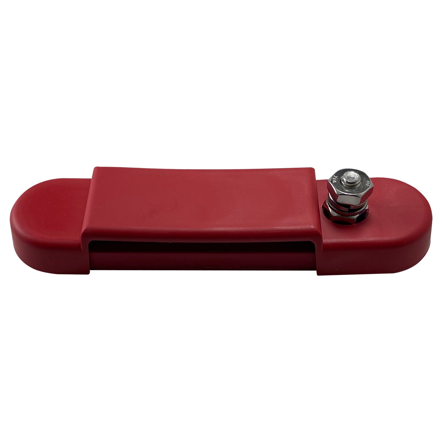 12 Point Power Distribution Block Terminal Busbar with Red Cover & Insulator Boot - 1/4" Post