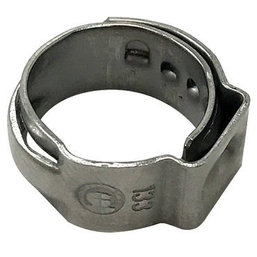 Open Single Ear Pinch Crimp Hose Clamp 1/2" (.425" - 1/2") 10.8 - 12.7 mm - 10 Pack