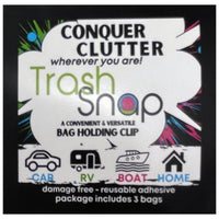 Trash Here Logo - Trash Snap Bag Holding Clip - Includes 2 Holders & 4 Bags