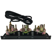 Black 2" Triple Gauge Set - Water Oil Pressure PSI & Ammeter Voltage