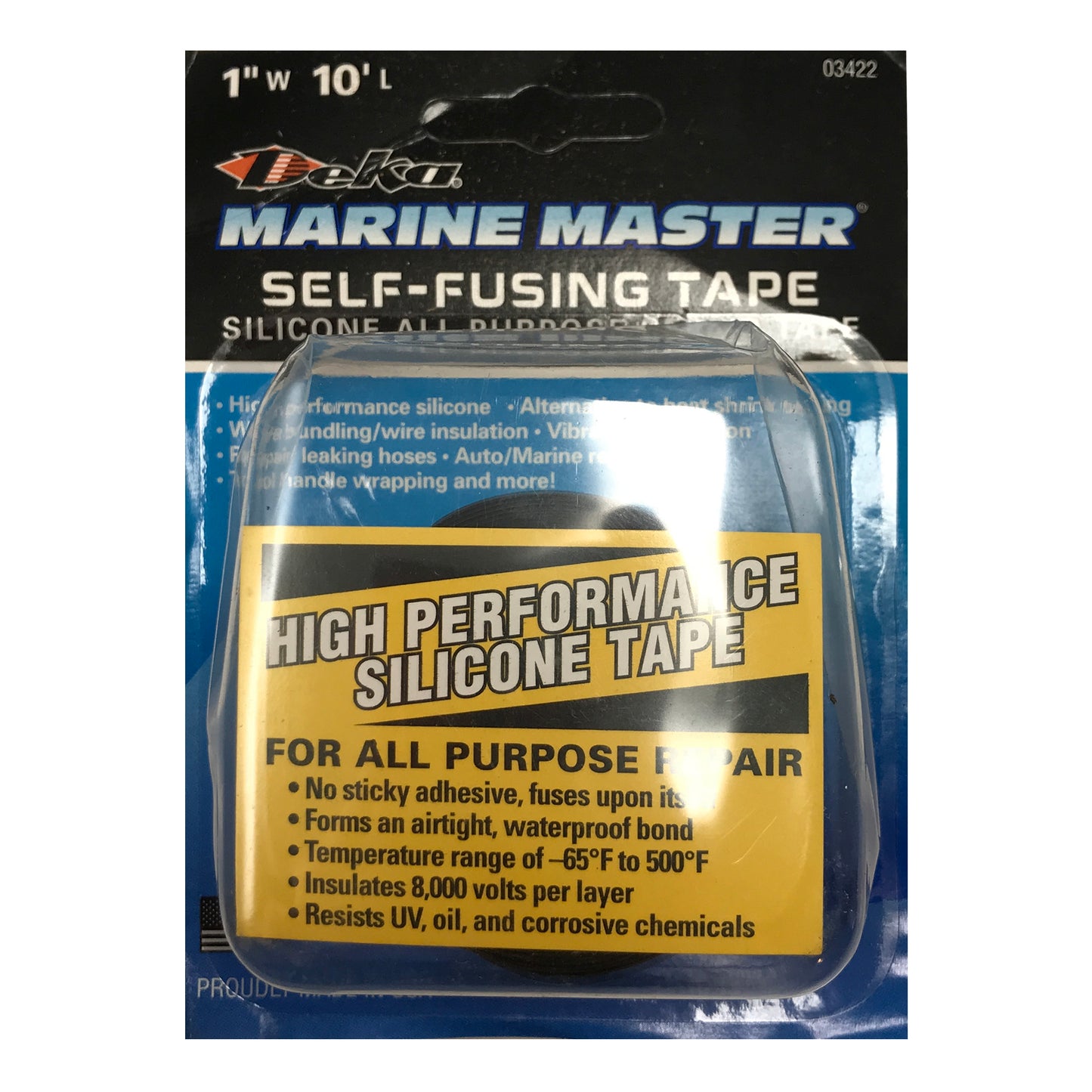 Deka Marine Master Black Self Fusing Silicone Auto Rescue Tape 1 x 10' FT