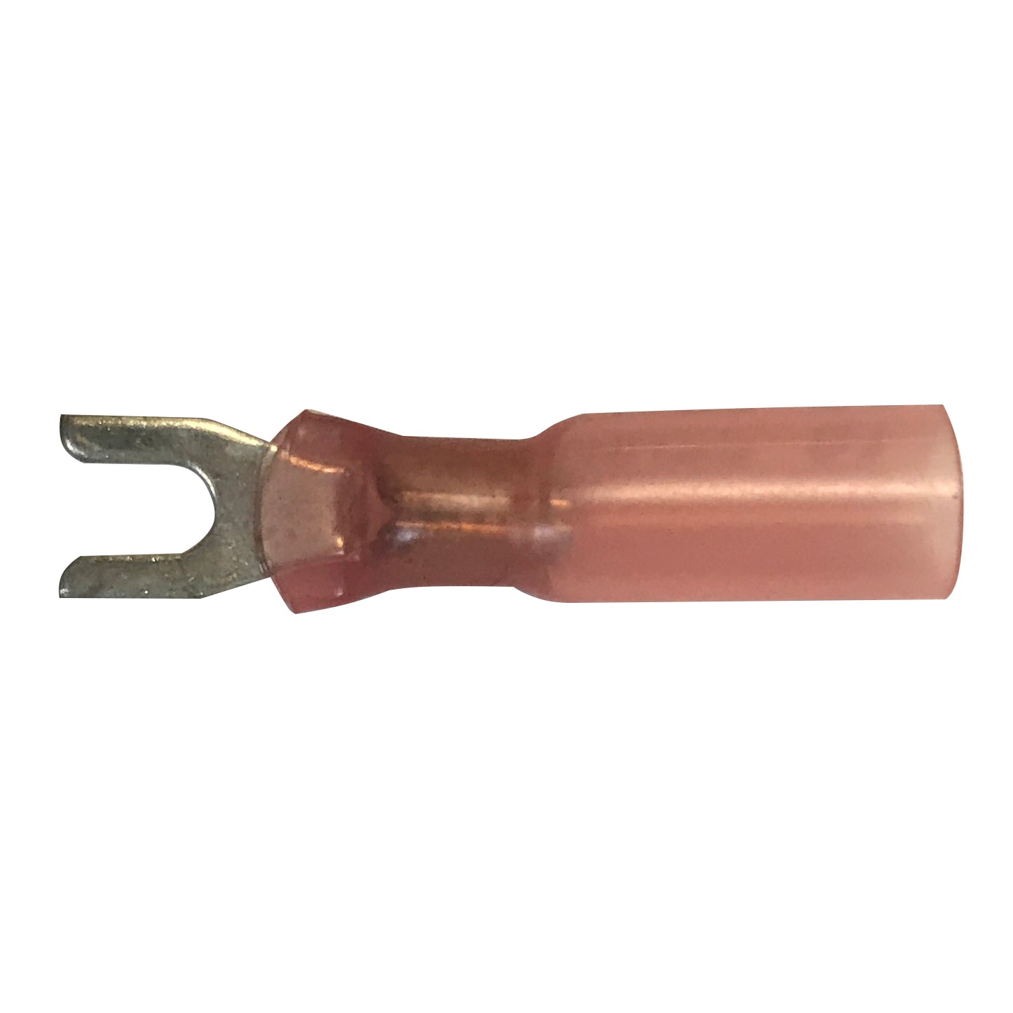 Heat Shrink & Crimp Red Spade Terminal 22-18 Gauge 1/4" Stud - 100 Pack