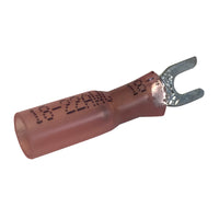 Heat Shrink & Crimp Red Spade Terminal 22-18 Gauge #4 Stud-10 PK