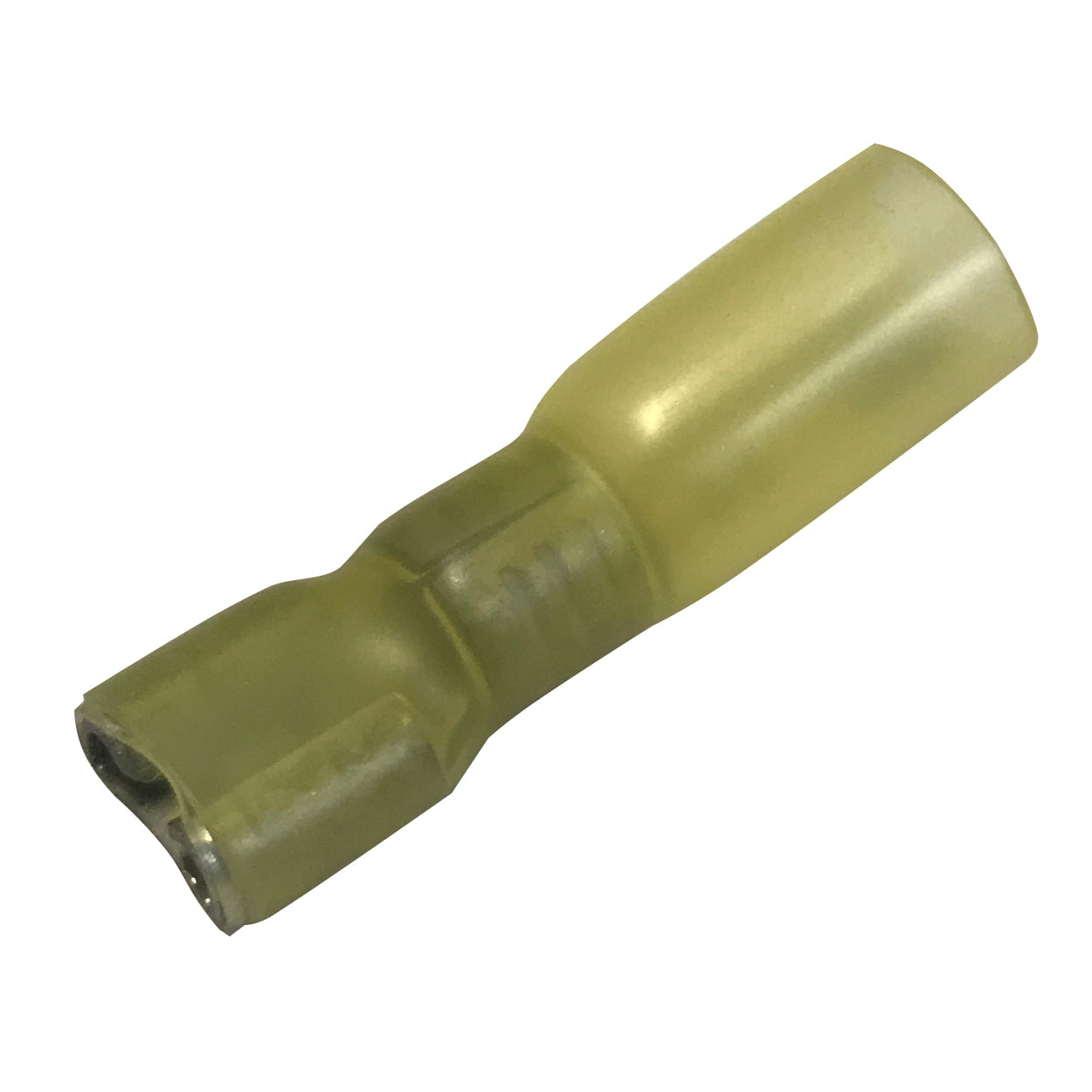 Heat Shrink & Crimp Yellow Fully Insulated Female Quick Disconnect 8 Gauge .250 Tab - 10 Pack