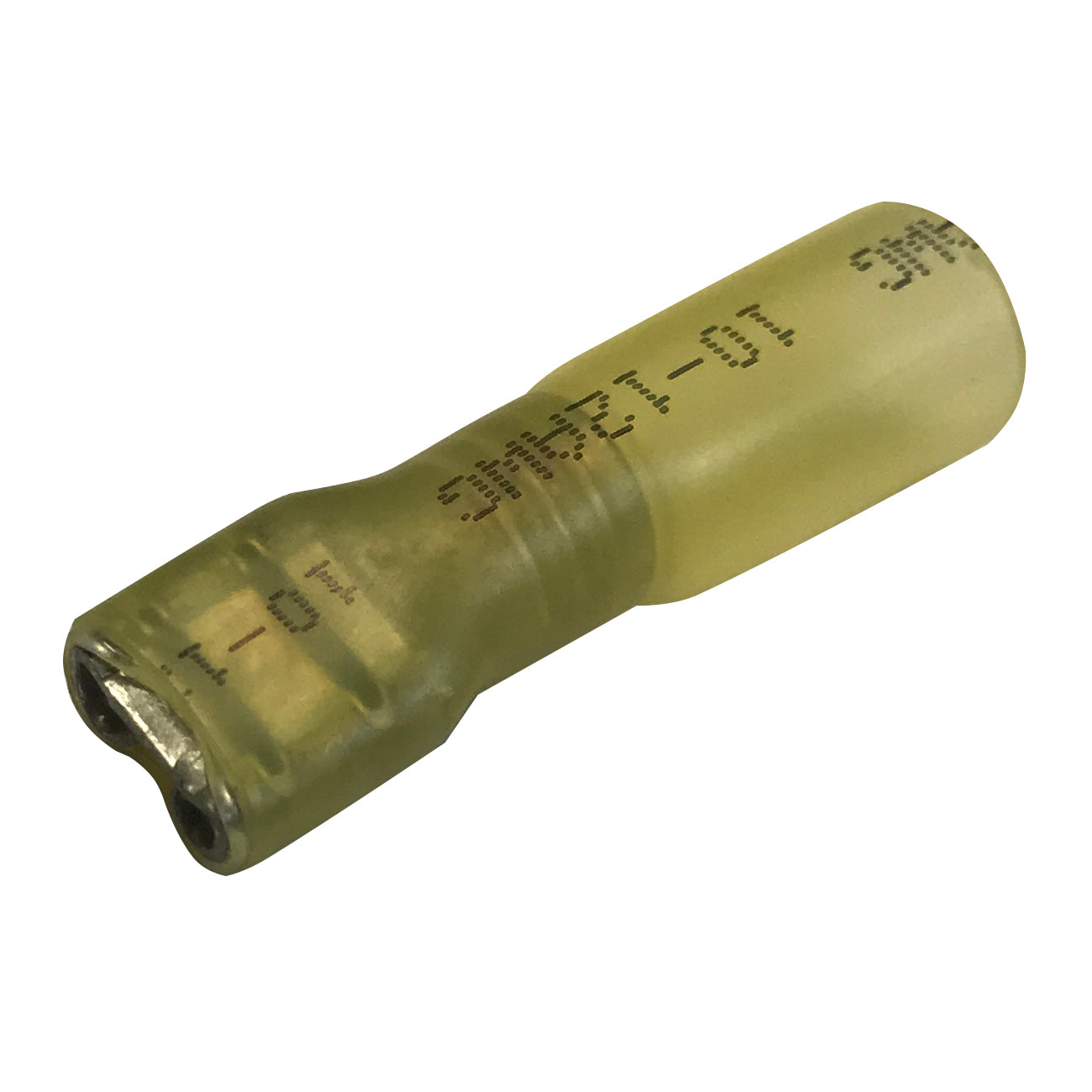 Heat Shrink & Crimp Yellow Fully Insulated Female Quick Disconnect 8 Gauge .250 Tab - 500 Pack