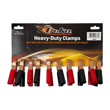 Deka 00336 Red Black Mini 50 Amp Battery Charger Test Cable Clamps - Card of 10