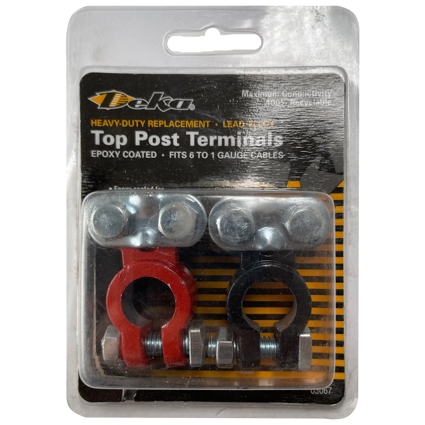 Red & Black Heavy-Duty Top Post Epoxy Coated Terminals Set