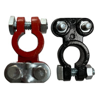 Red & Black Heavy-Duty Top Post Epoxy Coated Terminals Set