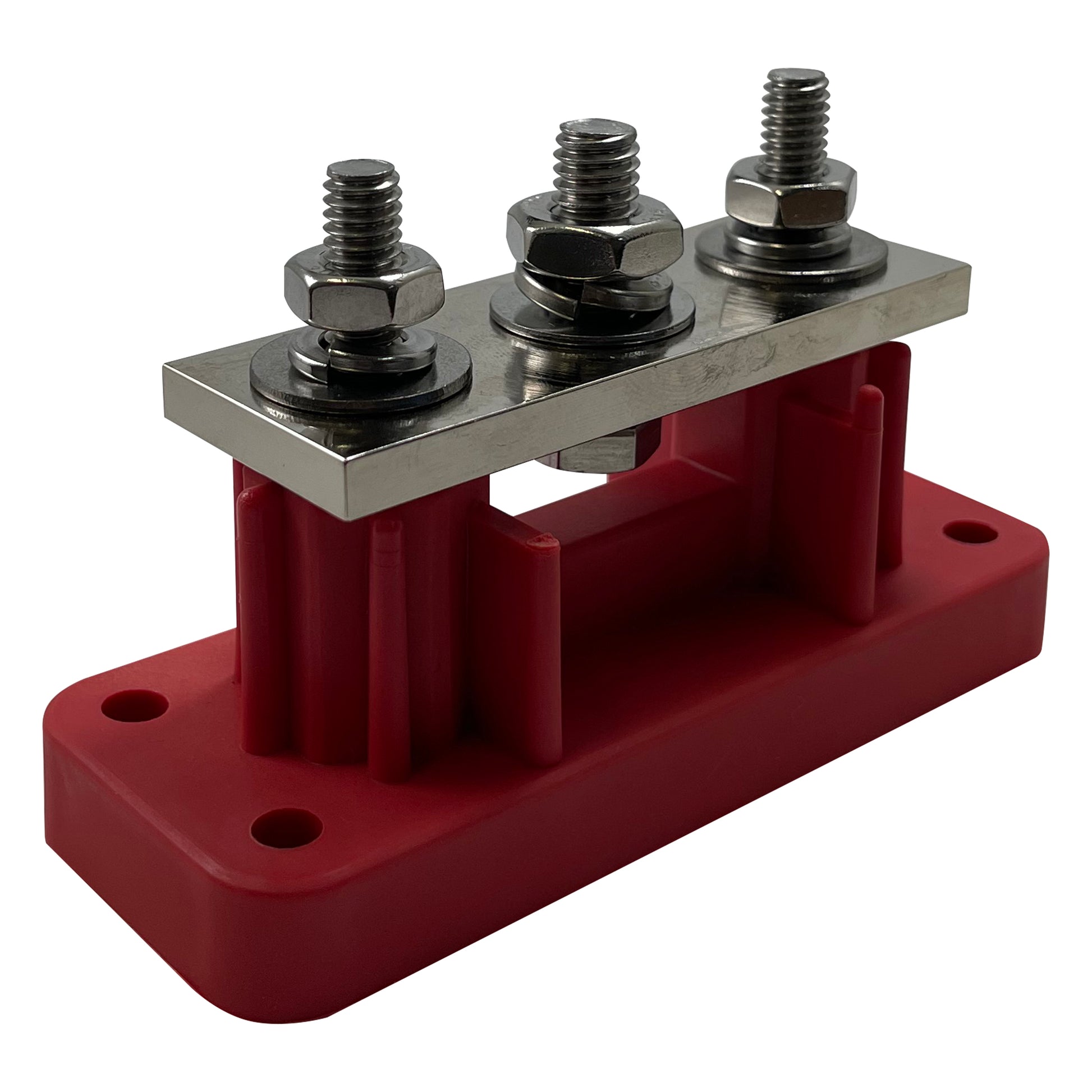 3 Point Red Hi-Amp 3/8" Terminal Busbar - 700 Amps