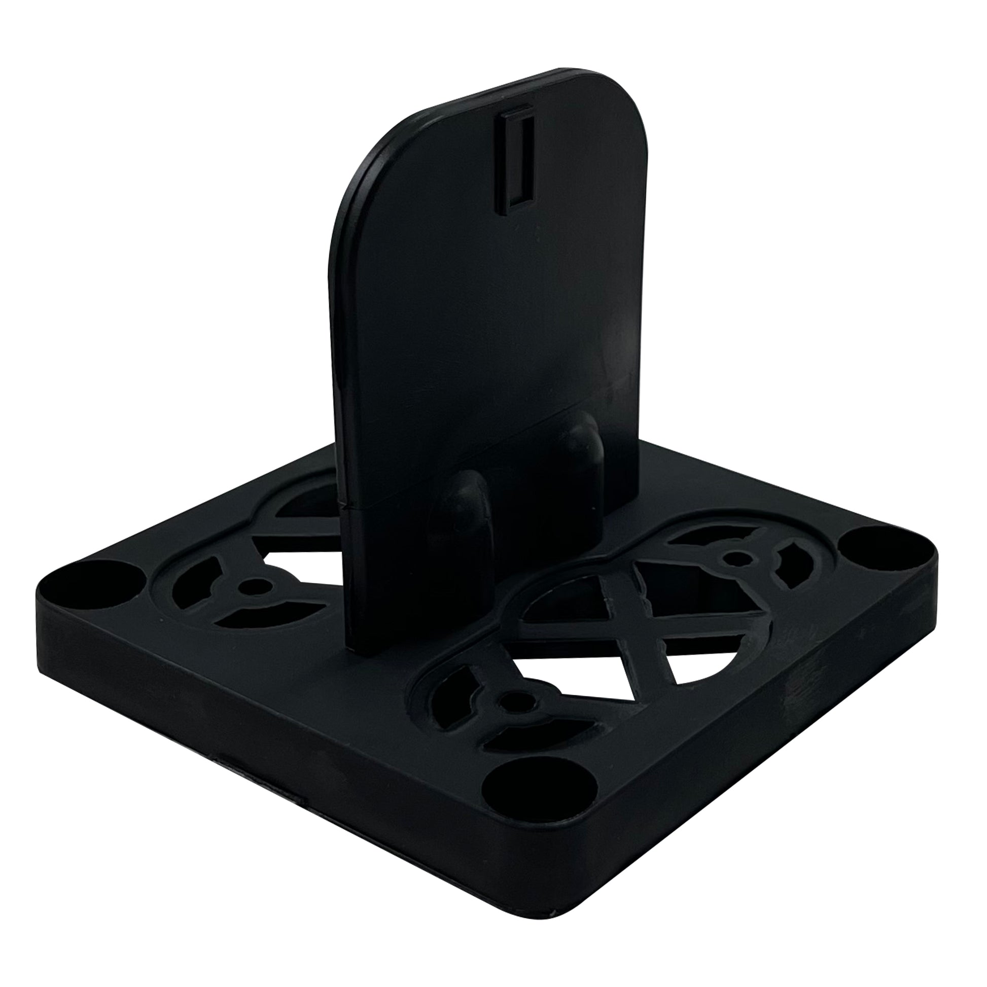 Dual Small Base Single Point Power Post - Black Base Plate Holder