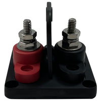 Dual Small Base Single Point Power Post - Black Base Plate Holder