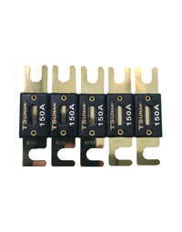 5 Pack Tsunami Premium 24kt GOLD 150 amp ANL FUSES