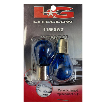 Pair of LG LITEGLOW 1156XW2 1156 XENON WHITE LIGHT LAMP BULB 12V 27W