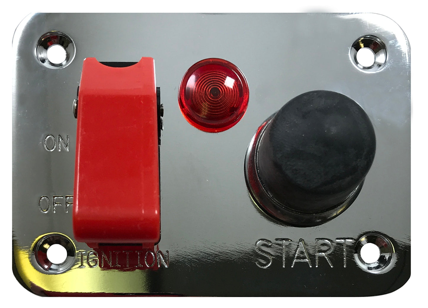 Chrome Multi-Purpose Switch Panel - Toggle Ignition On / Off Push Start & Light