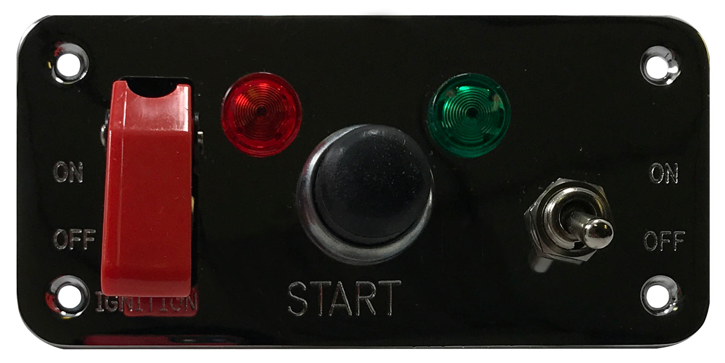 Chrome Multi-Purpose Switch Panel - Red Switch Cover, Ignition On / Off , Push Start & Lights